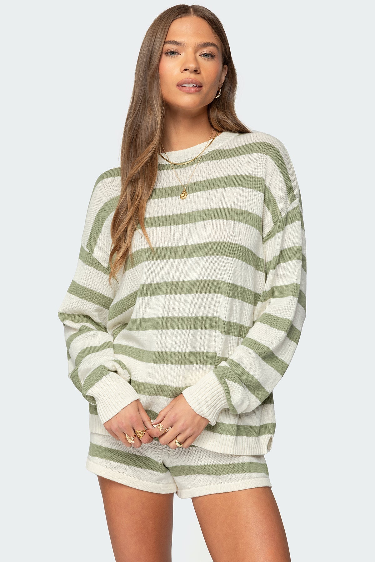 Celara™ Oversized Striped Knit Set